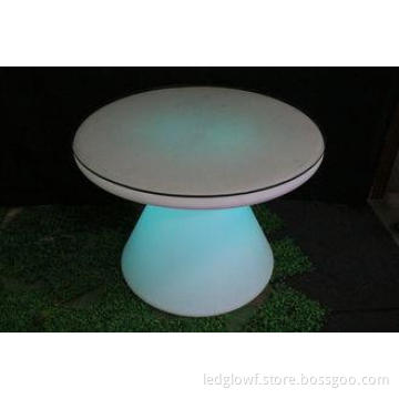 Colorful Appealing Round LED Pub Table With Lithium Battery